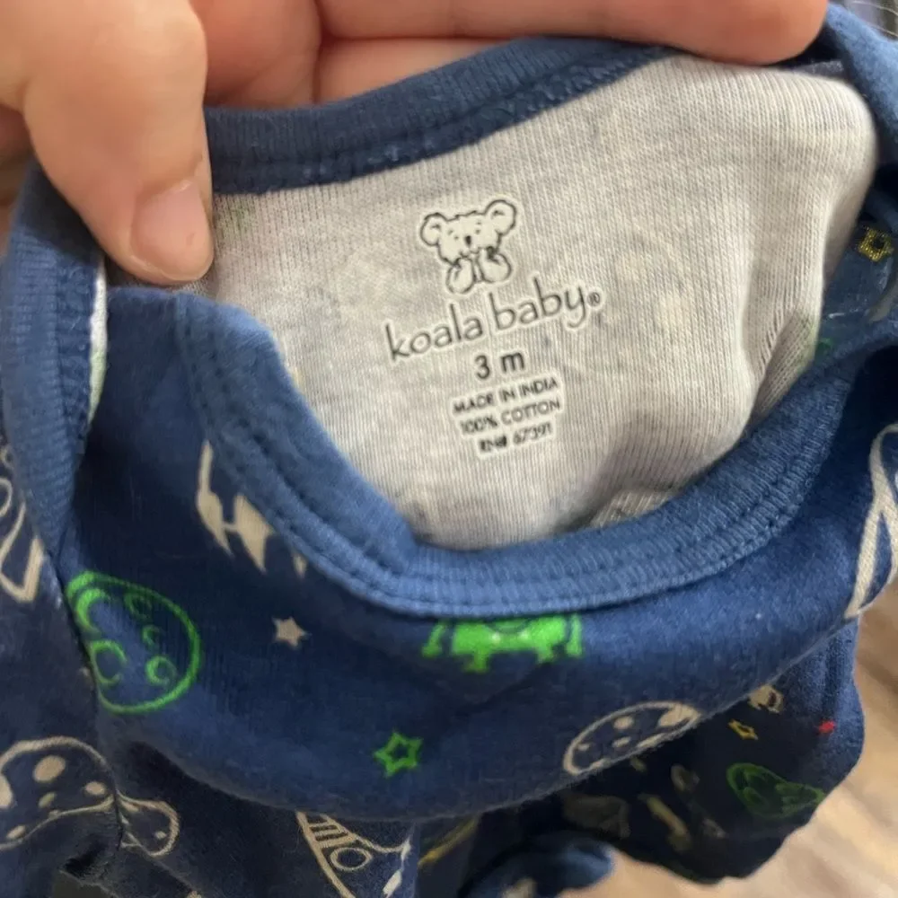 Koala Baby Blue Space Baby Boy Snap Up Onesie Size 3M